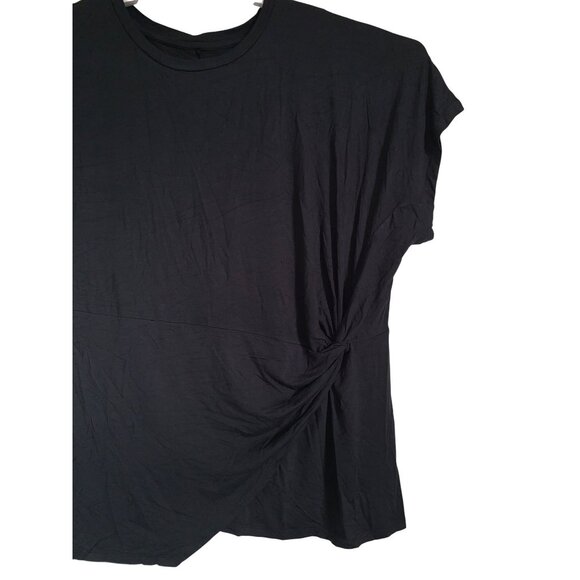 Ava & Viv Womens Black Short Sleeve Twist Front Tee Casual Top Plus Size 2X - Picture 3 of 10